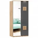 Шкаф двухстворчатый с зеркалом и декоративными накладками Фиджи ЛД 659.235.000 Дуб Золотой Антрацит_17