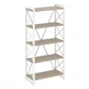 Стеллаж на регулируемых опорах - 5 полок LOFT VR.L-MST.O-5.8 Металл белый Дуб Аттик_22