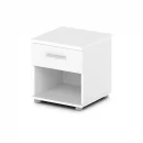 Тумба прикроватная с ящиком Ornata 	Н-490 Белый Шагрень_3