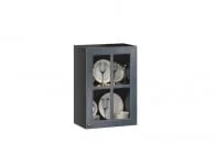 Шкаф кухонный 500 со стеклом Тип 2 Мокка ЛД 274.340.000.155 Черный Дуб фактурный антрацит_10