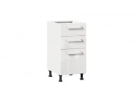 Тумба кухонная 400 с 3 ящиками (4) Герда ЛД 272.115.000 Белый/Белый глянец_4