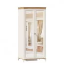 Шкаф двухстворчатый с зеркалами Вилладжио Алебастр/Дуб золотой_1