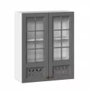 Шкаф кухонный 800 высокий со стеклом Амели-3 ЛД 299.460.000.052 Черный Оникс серый_16