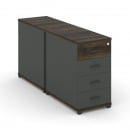 Тумба двухсторонняя опорная приставная с 4-мя ящиками CONCEPT CN.DTGO-002 B/W Дуб Мали Антрацит_1