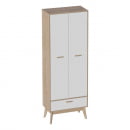 Шкаф двухдверный Калгари 13 Дуб натуральный светлый-белый матовый_1