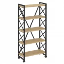 Стеллаж на колесных опорах - 5 полок LOFT VR.L-MST.K-5.8 Металл черный Тиквуд светлый_10