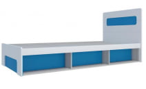 Кровать 0 Палермо Юниор 01 Белый глянец Ясень шимо светлый Синий_0