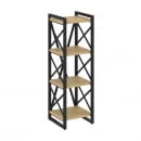 Стеллаж на регулируемых опорах - 4 полки LOFT VR.L-MST.O-4.4 Металл черный Тиквуд светлый_16