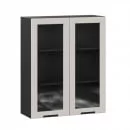 Шкаф кухонный 800 высокий со стеклом Джамис ЛД 296.460.000.156 Черный Кашмир_13