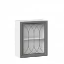 Шкаф кухонный 600 со стеклом Джелатто ЛД 241.350.000.105 Белый Оникс серый_5