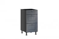 Тумба кухонная 400 с 3 ящиками ЛЮКС (5) Мокка ЛД 274.180.000.136 Черная Дуб фактурный антрацит_10