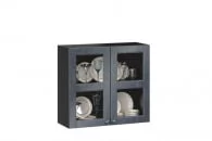 Шкаф кухонный 800 со стеклом Тип 1 Мокка ЛД 274.360.000.160 Черный Дуб фактурный антрацит_15