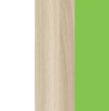 Белый глянец/Ясень шимо светлый/Зеленый