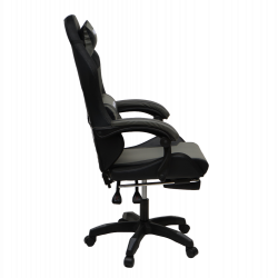 Кресло 908 KINGQUEEN цвет черный/темно серый с массажем и подсветкой 908-black-dgrey-mass