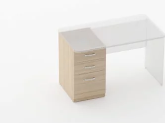 Тумба встраиваемая в стол на 3 ящика Glassy 3.12.14 Орех