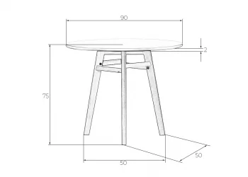Стол обеденный DOBRIN ALBERT 90 Белый