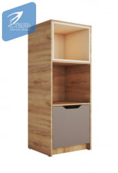 Стеллаж RICH СЖ-002 Миндаль/Глиняный серый/дуб крафт золотой