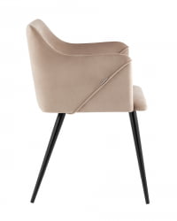 Стул с подлокотниками Джоэл велюр Бежевый