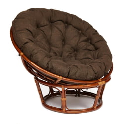 Кресло PAPASAN 23/01 W /с подушкой/ диаметр подушки 125 см, 115х101х104 см, Pecan (орех), ткань Коричневый, 3М7-147