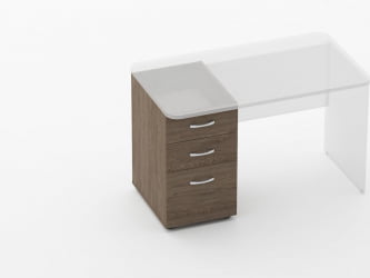 Тумба встраиваемая в стол на 3 ящика Глассй 3.12.14 Дуб Верцаска / Glassy