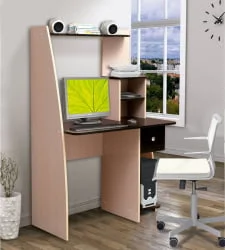Письменный стол с надстройкой компьютерный №10 Дуб молочный/Венге
