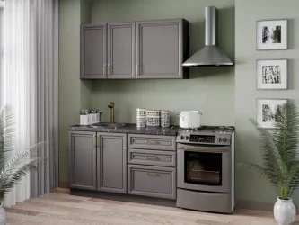 Тумба кухонная 300 Джелатто ЛД 241.010.000.127 Черный Оникс серый