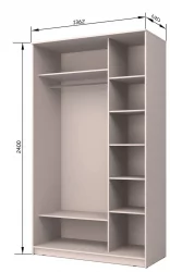 Шкаф купе 2-ух дверный Хит-24-14-77 Лондон Ясень шимо светлый