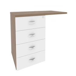 Тумба приставная (универсальная л/пр) ОНИКС О.ТПУ-4 Дуб Аризона/Белый / ONIX O.TPU-4