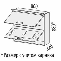 Шкаф-витрина кухонный (с системой плавного закрывания) Милана 23.09.1 Сосна Астрид/Ваниль