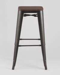 Стул барный ТОЛИКС  ВООД Черная патина с золотом / TOLIX WOOD