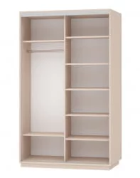 Белый шкаф-купе с зеркалом Экспресс Дуо Экспенс 1400х2400х Белый снег / 1400х2400h