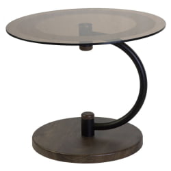 Стол журнальный Дуэт 13Н Черный, дуб маррон / стекло тонированное