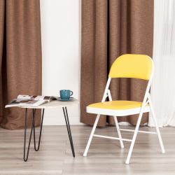 Стул складной FOLDER (mod. 3022G) каркас: металл, сиденье/спинка: экокожа, 46.5 х 47.5 х 79 см, yellow (желтый) / white (белый) Стул складной FOLDER (mod. 3022G) каркас: металл, сиденье/спинка: экокожа, 46.5 х 47.5 х 79 см, yellow (желтый) / white (белый)