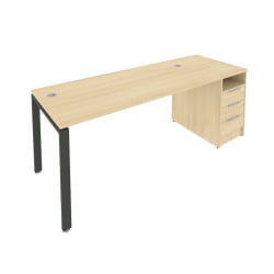 Рабочая станция с опорной тумбой Metal System Б.РС-СТП -1.4 Акация/Антрацит