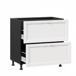 Тумба кухонная 800 с 2 ящиками ЛЮКС (4) Джулия ЛД 284.920.000.081 Черный Белый