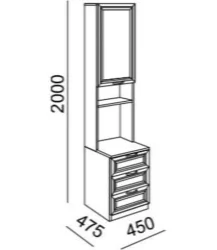 Стеллаж для принтера Остин Модуль №10 Ясень шимо светлый/белый