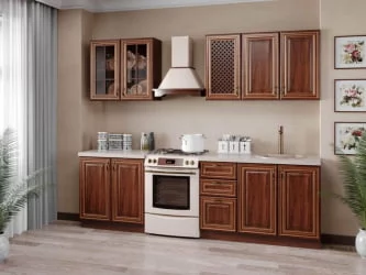 Шкаф кухонный 400 со стеклом Кантри ЛД 235.225.000 Ноче Таволато