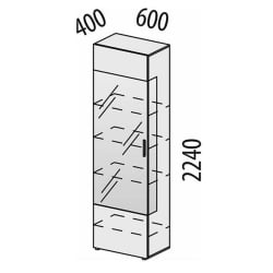 Шкаф-витрина (сервант) лев/прав Джерси 601.08