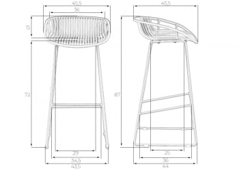 Стул барный ДОБРИН ФРАНК (светло-серый) / DOBRIN FRANK