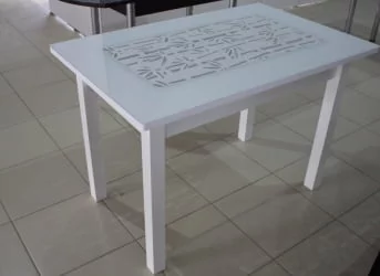 Стол обеденный Прямоуг. ажур ноги Мажор Р-15 белая ЛДСП белый