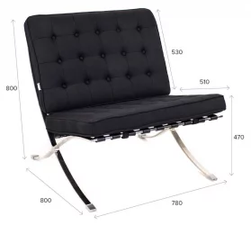 Диван одноместный Еверпроф Барселона - 1 экокожа Черный / Everprof Barcelona