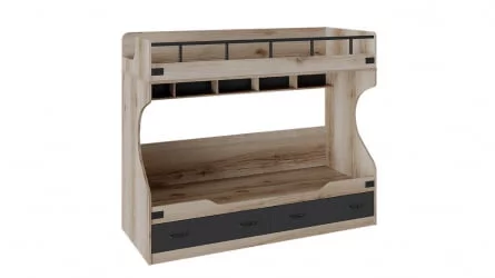 Кровать-чердак Окланд ТД-324.11.01 Фон Черный/Дуб Делано