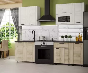 Кухонный гарнитур Белый/Дуб крафт серый/Дуб крафт белый