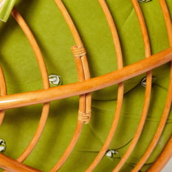 Кресло ПАПАСАН 23/01 В /с подушкой/ диаметр подушки 125 см, 115х101х104 см, Когнаc (коньяк), флок Олива, 23 / PAPASAN W Cognac