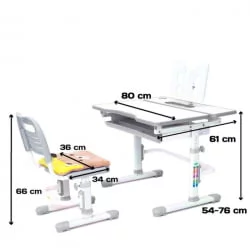 Комплект парта и стул с чехлом RIFFORMA Comfort-07 Белый Розовый