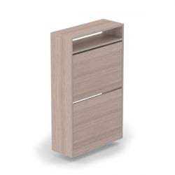 Тумба в прихожую 2-х уровневая Ясень шимо светлый