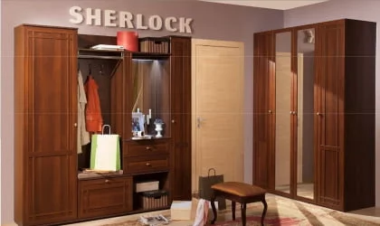Шкаф для обуви Шерлоcк 73 лев Орех шоколадный / Sherlock