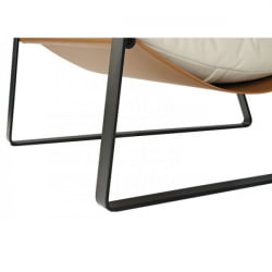 Кожаное кресло ERK-LC03-GY, коричневое, белое