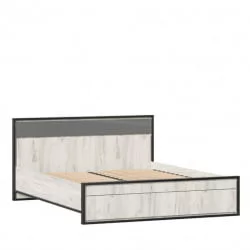Кровать двуспальная 1600 с подъемным механизмом Техно ЛД 678.141.000.012 Дуб Крафт белый Серый шифер