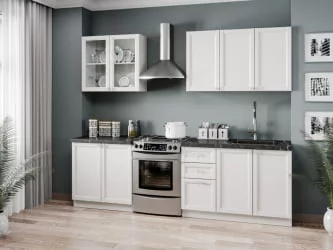 Шкаф кухонный 600 горизонтальный с 2 складными дверями комбинированный со стеклом Джулия ЛД 284.970.000.041 Белый